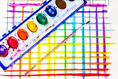 Color Swell 8 Color Bulk Watercolors with Wood Brushes, 36 Pack