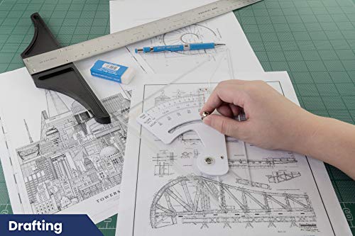 Pacific Arc Adjustable 8 Inch Triangle Plain Edge for Drafting, Architect, Engineer - style: 8 inch