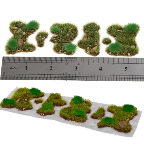Kai Dream Miniature Static Grass and Stone Bush Clusters for Diorama, Train Landscape, Railroad Scenery, Wargaming (Spring Green) - color: Spring Green