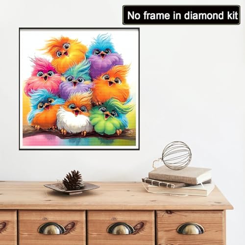 Reofrey DIY Diamond Art Kits for Adults Colorful Bird, Full Drill Round Rhinestone Diamond Painting Kits for Adults, Cross Stitch Embroidery Canvas for Crafts Home Wall Decor 12x16 inch/ 30x40cm - color: Colorful Bird