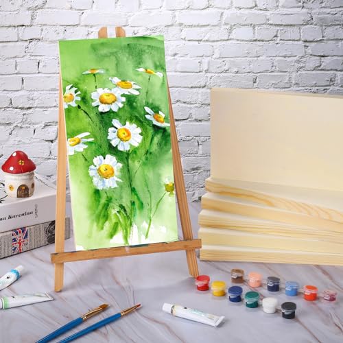 Aodaer 8 Pack Wood Panels 6 x 12 Inch Wooden Panels Canvas Unfinished Craft Wood Boards Panels for Art Crafts Acrylic and Oil Painting Pouring DIY Projects - size: 6 x 12 Inch