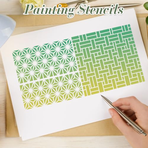 Texture Stencils for Crafts Reusable 16Pcs Stencils(5.9-Inch) - color: Texture 10