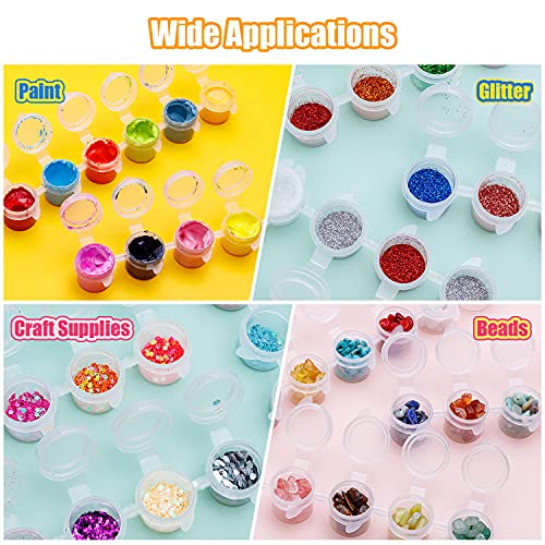 YGAOHF 120 Paint Pots with Lids, 5 ml/0.17 OZ Large Empty Paint Pots with Lids, Easy Open Acrylic Paint Container Paint Strips for Classroom School Painting Art Supplies - color: 20 Strips