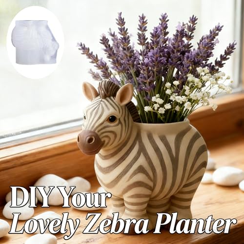 Zebra Resin Molds, Animal Plaster Silicone Molds for Epoxy Casting | 3D Animal Candle Holder Silicone Molds for Concrete Cement,Succulent Plant Pot, Plaster, DIY Crafts, Home Decor, Storage Box - color: Zebra Resin Mold