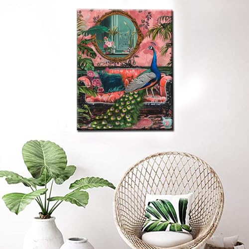 Jungle Wildlife Animals Paint by Numbers Kits Children,Bohemia Paint by Numbers Blossom Flowers Paint by Numbers Kits on Canvas for Home Wall Decor DIY Framed 16x20 Inch - color: Boho Animal-07, size: 16''x20''(DIY Frame)