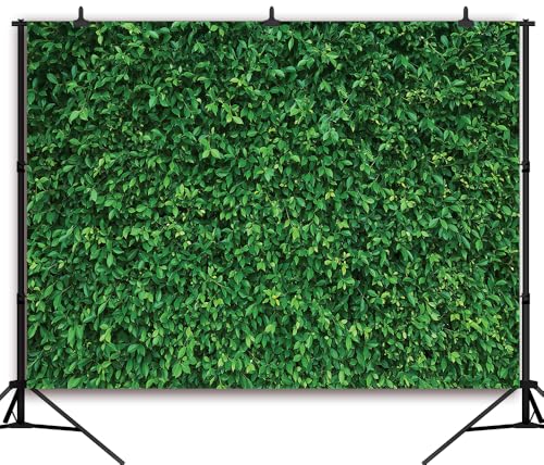 9x6Ft Green Leaves Grass Lawn Party Photography Backdrop - Greenery Decoration for Birthday, Newborn Baby Shower, Wedding - size: 9X6Ft
