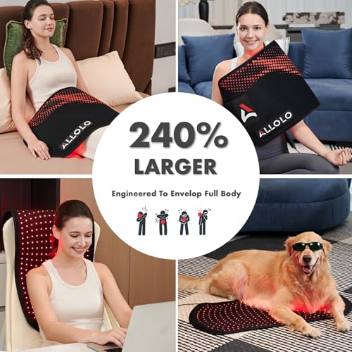 ALLOLO Red Light Therapy for Body, 3 in 1 LEDs Red Light Therapy Belt with Timer Remote Control, 660nm 850nm Infrared Light Therapy Pad for Body Waist Shoulder Knee, 32.7" x 15.7" Large Area - size: 32.7"*15.7"