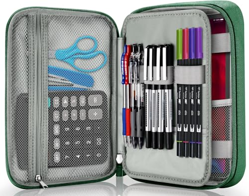 Zannaki Big Capacity Storage Pouch Marker Pen Pencil Case Simple Stationery Bag Box Art Tool & Sketch Storage Boxes for Bullet Journal Middle High School Office College Student Girl Women Adult Teen - color: GREEN