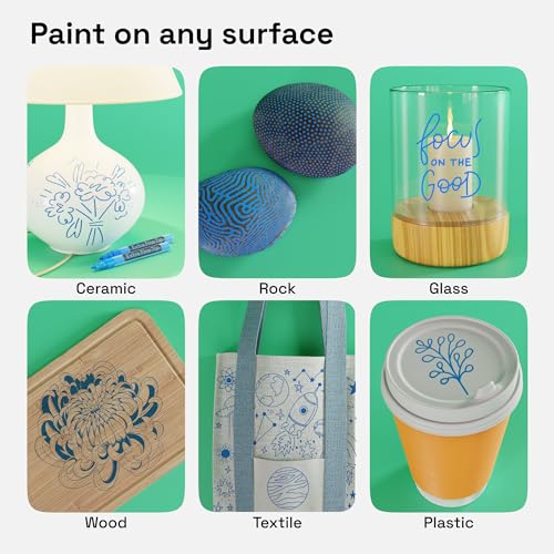ARTISTRO Blue Acrylic Paint Markers - 0.7mm Extra Fine-Tip - Set of 2 | Paint Pens, Perfect for Crafting, Art Projects, & More - color: Blue, style: Extra Fine