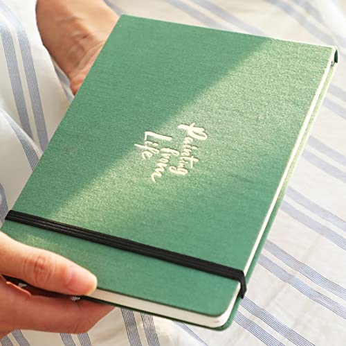 Handmade Watercolor Journal, 7.6x5.3'', 140lb/300gsm, Cold Press, 20 Sheets/40 Pages,Sketchbook,Travel Notebook, Suit for Watercolor/Pen Light Color/Gouache/Acrylic/Sketching - color: Journal Green, size: 7 x 5''
