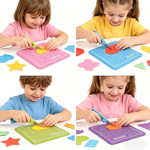 Self-Healing Cutting Mat, 4 Pack, 3.15x3.15 Inch, Mini Cut Board for Sewing, Crafts, Scrapbooking, Quilting Mat