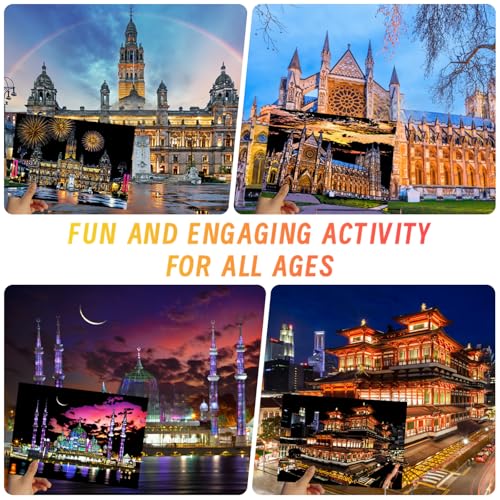 Iskueal Scratch Art for Adults(12 Sheets A4),Family Creative DIY Painting Papers for Travel Lovers,Craft Lovers|Creative Scratch Art Adult (Britain/Thailand/Malaysia) - color: (Britain/Thailand/Malaysia)