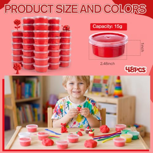 VioraWhite 48 Pcs Air Dry Clay Bulk 1.6lb Modeling Clay Kit,Red - color: Red