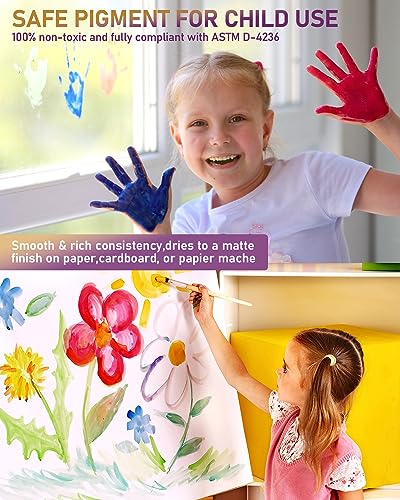Nicpro 14 Colors Large Washable Paint Set for Kid (16.9oz), Acrylic Bulk | Paint Supplies Non Toxic Tempera Paint for Art, Craft, Poster & Finger Paint, Home, School, Teacher Classroom Must Have - color: 14 Colors, size: 16.9 Fl Oz (Pack of 14)