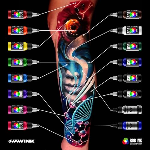 HAWINK Tattoo Ink Set 1OZ 14 Colors Ink and 2 Color Mixing SolutionTI205-30-16
