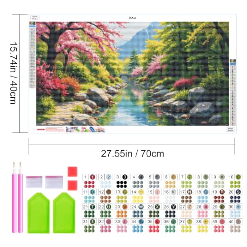 JOOZ Large Diamond Art Kits for Adults - 5D Landscape Diamond Painting | Round Drill| Premium Canvas| Clear Symbols| Bright Colors| Fun and De-Stress| Gem Art| Home Wall Decor| Gift| 27.5x15.7 Inch - color: Landscape 055