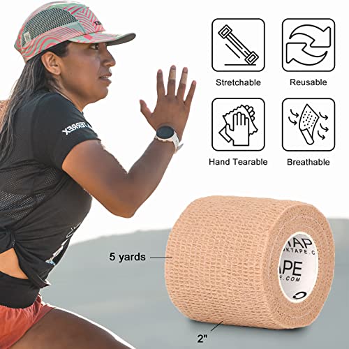 OK TAPE Self Adherent Cohesive Bandages Wrap 12Packs 2" x 5 Yards - color: Mix Color 01, size: 2 In x 5 Yards