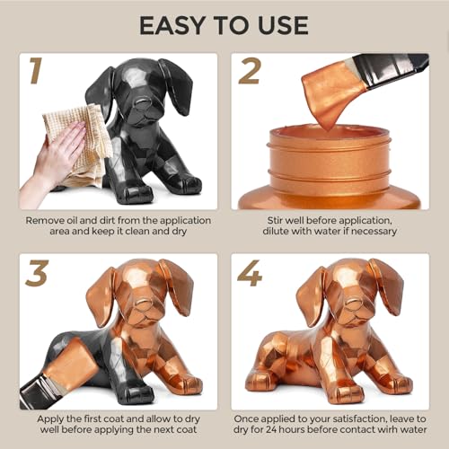 Nicpro Metallic Copper Acrylic Paint, 8.45oz/250ml Large Copper Leaf Paint | Non Toxic, Non Fading Craft Paints for Metal, Wood, Clay, Fabric, Canvas, Furniture, Handcrafts, Art Supplies - color: Copper, size: 8.45 Fl Oz (Pack of 1)