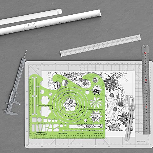 Pacific Arc Landscape Template Guide, with Trees, Shrubs, Hedges, Fences, Flagstone Walks, and Terraces - style: Landscape