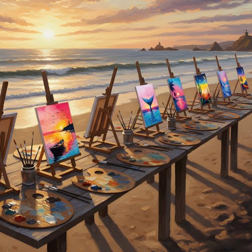 Sherr 24 Pcs Pre Drawn Canvas for Adult, Multiple Sceneries, 8 x 10 Inch - size: 8 x 10 Inch, style: Multiple Sceneries
