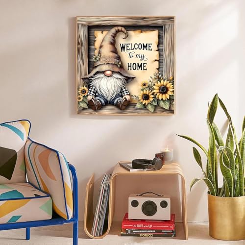 BSNRCH Diamond Art Kits for Adults, Gnome Diamond Painting Kits for Adults, Summer Diamonds Art Kit for Adult, 5D DIY Full Round Drills Craft for Gifts, Home Wall Decor 12x12 Inch - color: Gnome