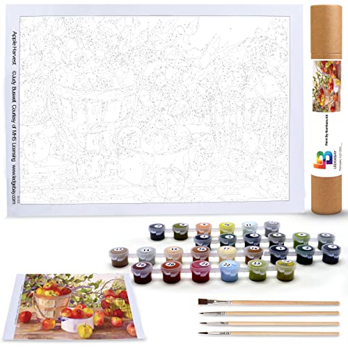 Ledgebay Paint by Numbers Kit for Adults, 16x20 Unframed Canvas - color: Apple Harvest, size: 16" x 20" Unframed