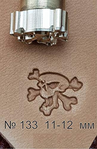DandS ltd Leather Stamp Tool, Skull, Professional Steel Craft Tool for Leatherworking, Embossing, Carving & Stamping Leather Projects, Belts, Wallets & DIY Projects Compatible with Mallet #133 - color: Skull 0.43 X 0.47"