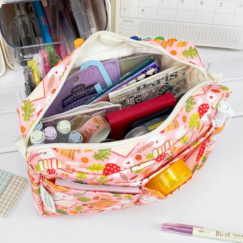 Multiple Pockets Portfolio Organizer with Zippered,Storage Pencil Pouch Bag - color: Socks Book