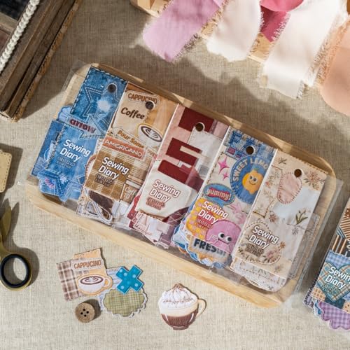 180 Pcs Faux Embroidery Scrapbook Stickers for Junk Journaling - color: Sewing Diary