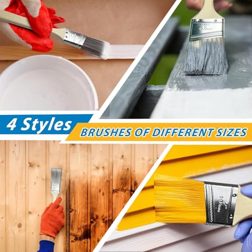 Paint Roller Kit with 2 to 4 FT Extension Pole for House Painting - Completed Home Painting Set with 9″ & 4″ Paint Roller Covers, Tray, Paint Brushes and Accessories