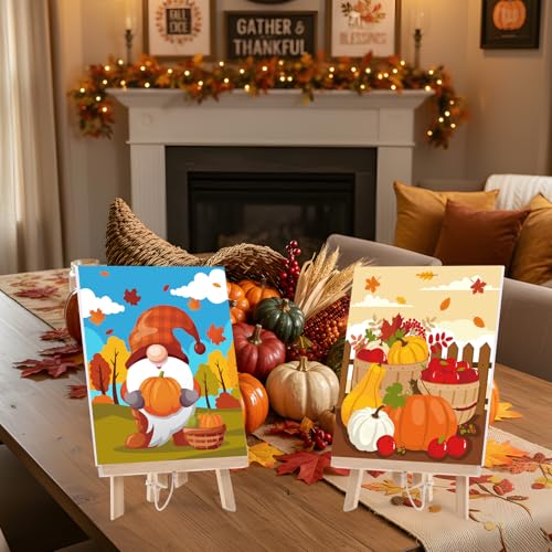 Sherr 24 Pcs Pre Drawn Canvas for Adult, Autumn, 8 x 10 Inch - size: 8 x 10 Inch, style: Autumn