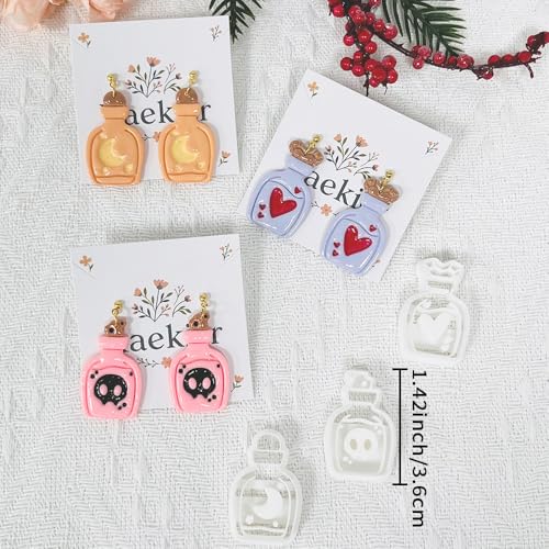 Xaekicr 3PCS Magic Potion Bottle Polymer Clay Cutters Set – Halloween Clay Earring Cutters Molds for DIY Earrings & Jewelry Making – Fun Clay Tools for Polymer Crafts - color: Q color