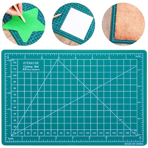 Self Healing Craft Mat, 6" x 8" Rotary Sewing Mat for Crafts, Table Protector Cut Board Cutting Matts for Fabric Leather Cutting Quilting Project, Ideas for DIY Crafts, Children, Hobbyists, A5, Green