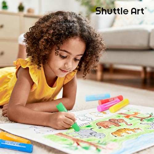 Shuttle Art Tempera Paint Sticks 30 Colors, Kids Safe, Washable Mess-Free | Fast Drying Solid Paint Sticks, Works Smoothly and Creamy on Paper, Wood, Glass, Ceramic and Canvas for Kids Art Creation - color: 30 colours