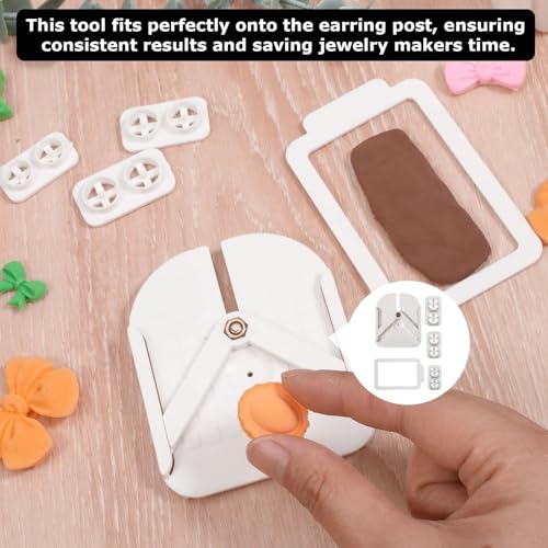 Stud Post Embedding Tool for Polymer Clay Earrings,Polymer Clay Tools,Cutters,Earring Post Embedder Tool for Jewelry, Earrings(Color:White)