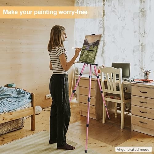RRFTOK Pink 17-66 Inch Adjustable Art Easel Stand for Painting and Sign - style: 66Pink 1-pack
