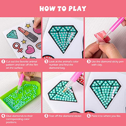 Labeol Diamond Art Kits for Kids Boys and Girls Ages 6-8-10-12 Easy to DIY Creative Diamond Art Sticker Craft by Numbers Kits for Kids and Adult Beginners (Party) - style: Party