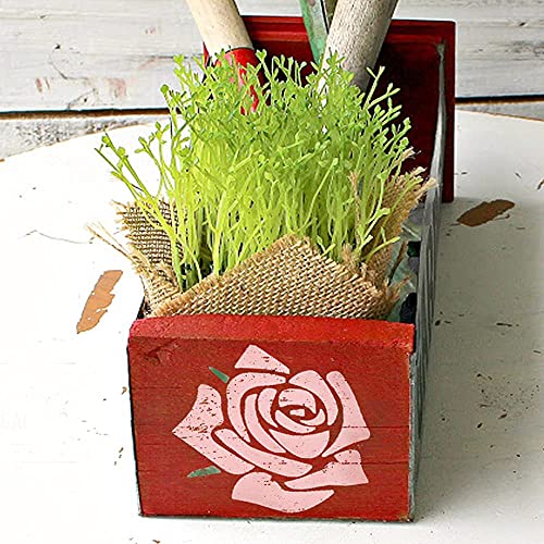 DLY LIFESTYLE Rose Stencil for Painting on Wood, Canvas, Paper, Fabric, Walls and Furniture - Rose Flower Stencil - 6x6 Inches - Reusable DIY Art and Craft Stencils - Floral Stencil - color: Rose 6"x6"