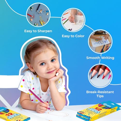 Rosmonde Colored Pencils Bulk 25 Pack | 300 Pencils, 12 Bright Colors | Assorted Pre Sharpened Colors Set, Easy Grip, Ready to Use Pencils for Teachers, Classroom, Art Stations & Coloring Projects - style: 25 Pack | 300 Pencils