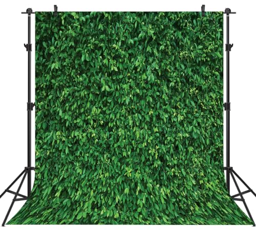 5x5Ft Grass Wall Backdrop - Green Leaves Lawn Party Photography Greenery Decoration for Birthday, Newborn Baby Shower, Wedding - size: 5X5Ft
