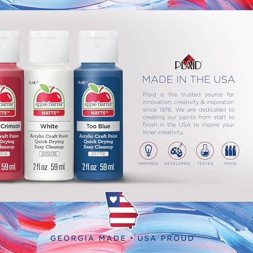 Apple Barrel Acrylic Craft Paint Set, Matte Finish, Set of 8, 8 Fl Oz (Pack of 8), Assorted