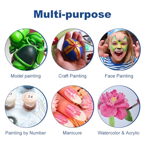 Detail Paint Brushes 10pcs Synthetic Sable Miniature Paint Brushes & Art Painting - Acrylic, Watercolor, Oil & Paint by Numbers, Models, Figurine, Craft, Face, Nail - size: 10pcs