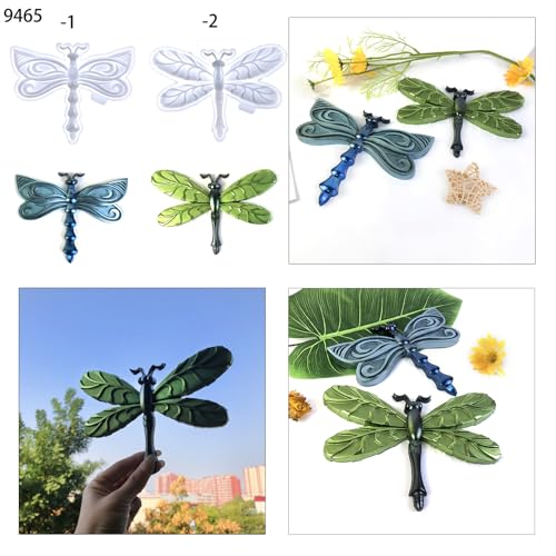 3D Dragonfly Wall Decor Silicone Mold Set, Resin Casting Molds for DIY Crafts, Home Decoration, 3 Pieces Resin Casting molds for Dragonfly handicrafts