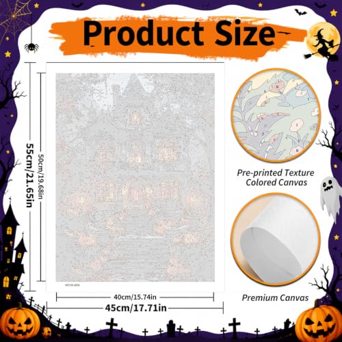 SUJINMEI Halloween Paint by Numbers Kit for Adults Without Frame 16X20 inch | Haunted House Adult Paint by Number Kits on Canvas, Halloween Paint by Numbers for Adults, Acrylic Paints for Home Wall Decor - color: MT23185-US