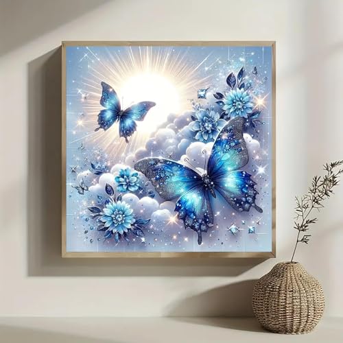 WCHUIMM Diamond Painting Kits for Adults, Butterfly Flower 5D Diamond Art Kits for Beginner DIY Full Drill Diamond Dots Crystal Craft Kits for Home Wall Decor Gifts(12X12 Inch/Butterfly) - color: 26-14 Butterfly