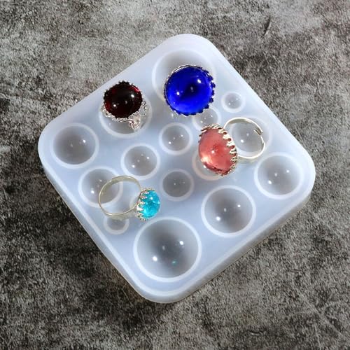 1 Pcs Half Round Cabochon Molds Resin Gem Jewelry Silicone Casting Molds Round Molds for Making Rings Jewelry Making Craft - color: 1pcs-91x89x13mm-half round cabochon molds