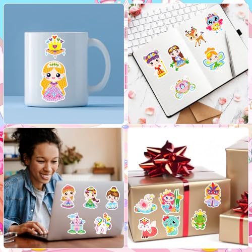 Labeol Diamond Art Kits for Kids Boys and Girls Ages 6-8-10-12 Easy to DIY Creative Diamond Art Sticker Craft by Numbers Kits for Kids and Adult Beginners (Princess) - style: Princess