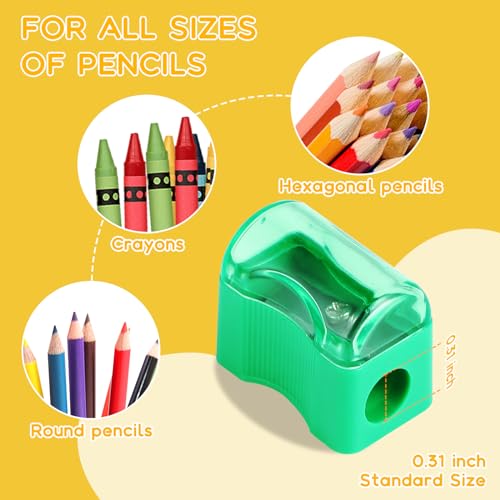 Adorox 72 Count - Plastic Handheld Pencil Sharpener for Classroom, School, Office, Kids’ Party Favors & Art Supplies - size: 72 Count (Pack of 1)