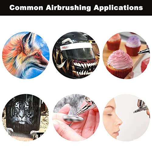Dual-Action Airbrush Kit 0.3mm Air Brush Gun with Extra 0.2mm & 0.5mm Nozzles Needle Air Caps and Quick Release Disconnect Coupler - size: 0.2mm/0.3mm/0.5mm