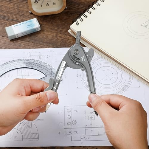 Mr. Pen- Geometry Compass and Protractor Set, 6 Inch Compass - color: Shuttle Grey, size: 1 Set